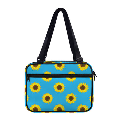 Blue Cute Sunflower Pattern Print Double Strap Bible Bag