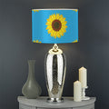 Blue Cute Sunflower Pattern Print Drum Lamp Shade