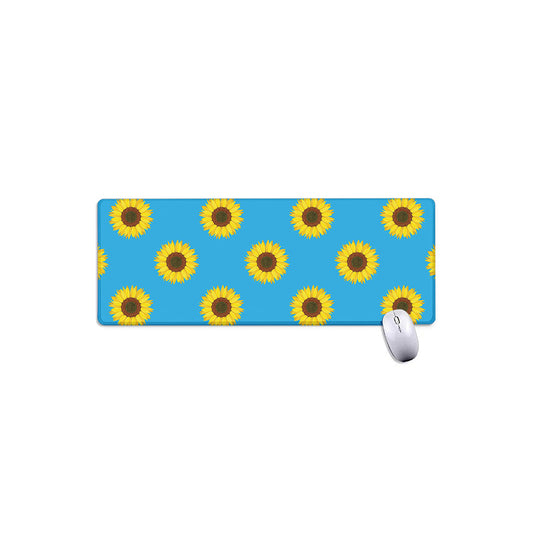 Blue Cute Sunflower Pattern Print Extended Mouse Pad