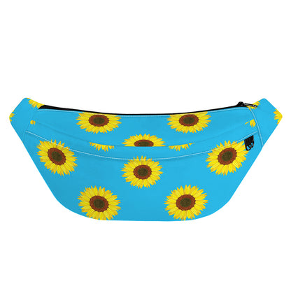 Blue Cute Sunflower Pattern Print Fanny Pack