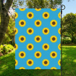 Blue Cute Sunflower Pattern Print Garden Flag