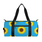 Blue Cute Sunflower Pattern Print Gym Bag