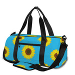 Blue Cute Sunflower Pattern Print Gym Bag