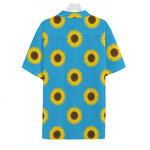 Blue Cute Sunflower Pattern Print Hawaiian Shirt