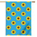 Blue Cute Sunflower Pattern Print House Flag