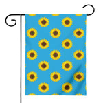 Blue Cute Sunflower Pattern Print House Flag