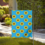 Blue Cute Sunflower Pattern Print House Flag