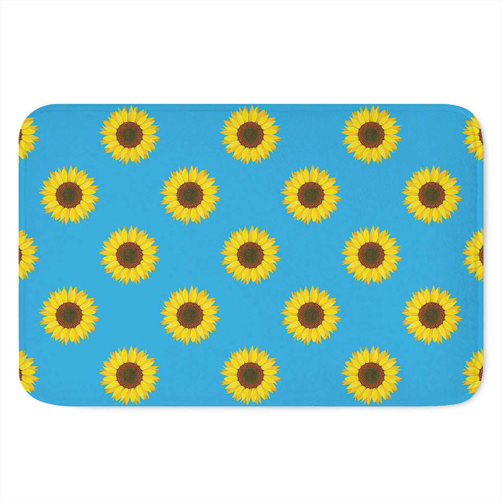 Blue Cute Sunflower Pattern Print Indoor Door Mat