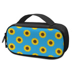 Blue Cute Sunflower Pattern Print Insulin Cooler Travel Case