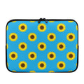 Blue Cute Sunflower Pattern Print Laptop Sleeve