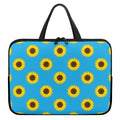Blue Cute Sunflower Pattern Print Laptop Sleeve With Handle