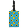 Blue Cute Sunflower Pattern Print Luggage Tag