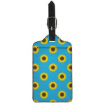 Blue Cute Sunflower Pattern Print Luggage Tag