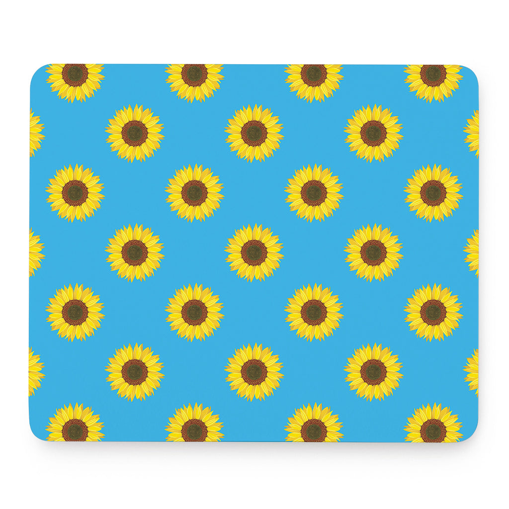 Blue Cute Sunflower Pattern Print Mouse Pad