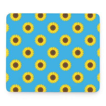 Blue Cute Sunflower Pattern Print Mouse Pad