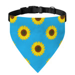 Blue Cute Sunflower Pattern Print Over The Collar Dog Bandana