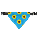 Blue Cute Sunflower Pattern Print Over The Collar Dog Bandana