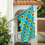 Blue Cute Sunflower Pattern Print Polyester Flag