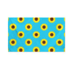 Blue Cute Sunflower Pattern Print Polyester Flag