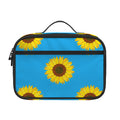 Blue Cute Sunflower Pattern Print Portable Lunch Bag
