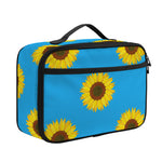 Blue Cute Sunflower Pattern Print Portable Lunch Bag