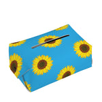 Blue Cute Sunflower Pattern Print Rectangle Tissue Box Cover