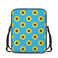 Blue Cute Sunflower Pattern Print Rectangular Crossbody Bag