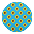 Blue Cute Sunflower Pattern Print Round Blanket
