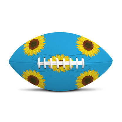 Blue Cute Sunflower Pattern Print Rugby Ball