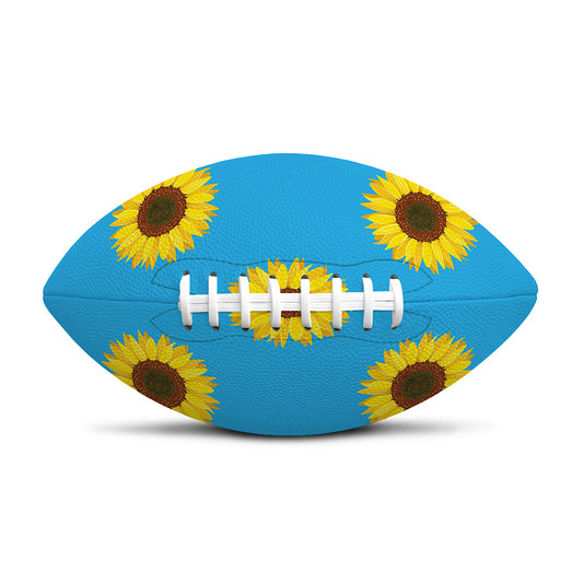 Blue Cute Sunflower Pattern Print Rugby Ball