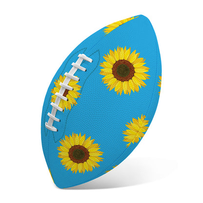 Blue Cute Sunflower Pattern Print Rugby Ball