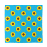 Blue Cute Sunflower Pattern Print Silk Bandana