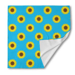 Blue Cute Sunflower Pattern Print Silk Bandana