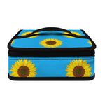 Blue Cute Sunflower Pattern Print Small Lunch Bag