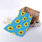 Blue Cute Sunflower Pattern Print Towel
