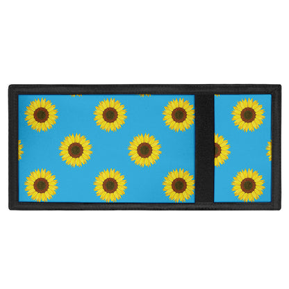 Blue Cute Sunflower Pattern Print Trifold Wallet