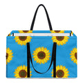 Blue Cute Sunflower Pattern Print Utility Tote Bag