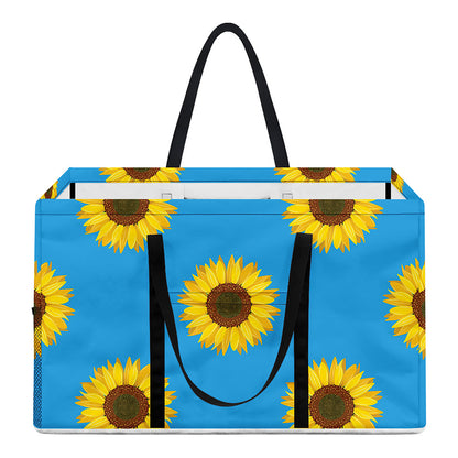 Blue Cute Sunflower Pattern Print Utility Tote Bag
