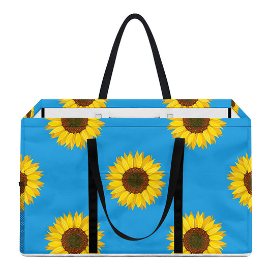 Blue Cute Sunflower Pattern Print Utility Tote Bag