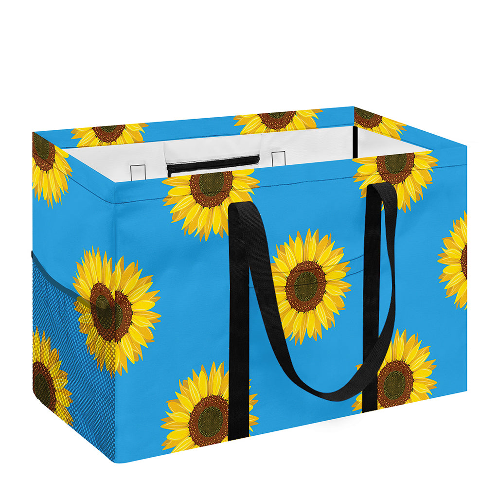 Blue Cute Sunflower Pattern Print Utility Tote Bag