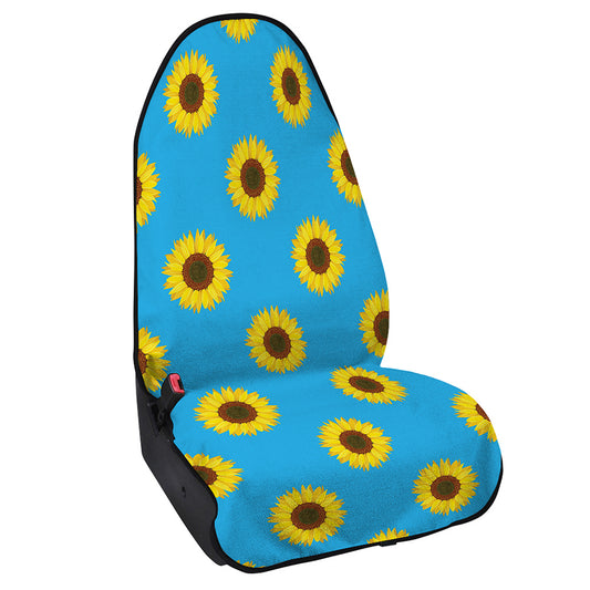 Blue Cute Sunflower Pattern Print Waterproof Car Seat Cover