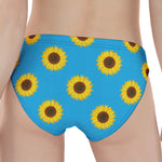 Blue Cute Sunflower Pattern Print Women's Panties