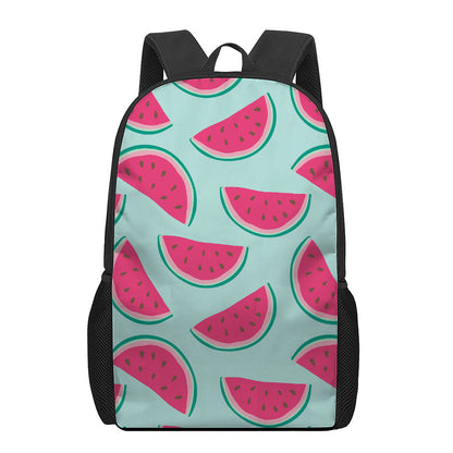Blue Cute Watermelon Pattern Print 17 Inch Backpack