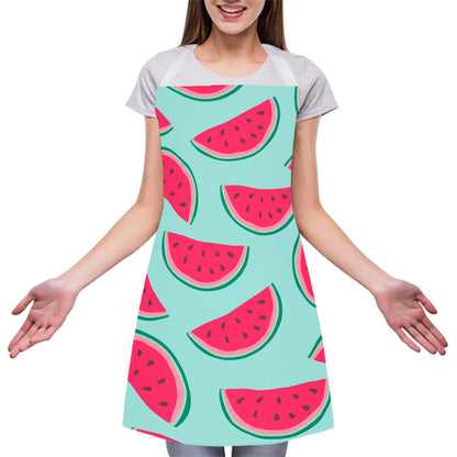 Blue Cute Watermelon Pattern Print Adjustable Apron