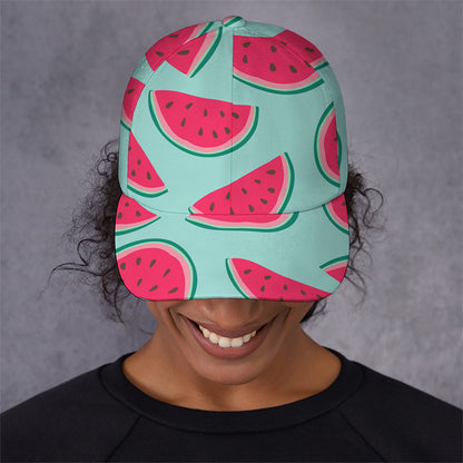 Blue Cute Watermelon Pattern Print Baseball Cap