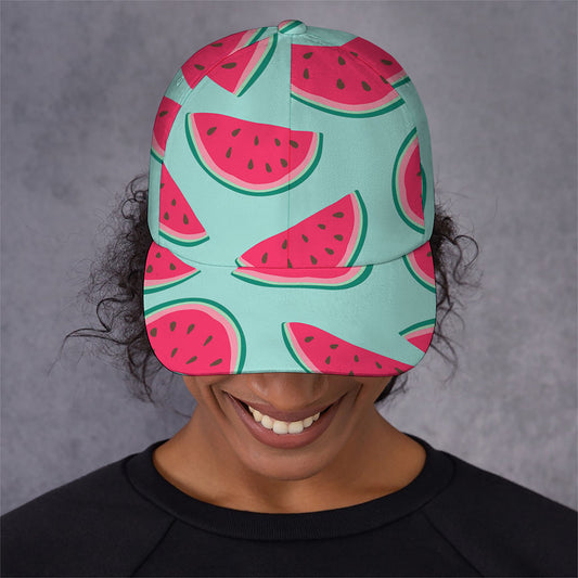 Blue Cute Watermelon Pattern Print Baseball Cap