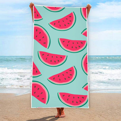 Blue Cute Watermelon Pattern Print Beach Towel