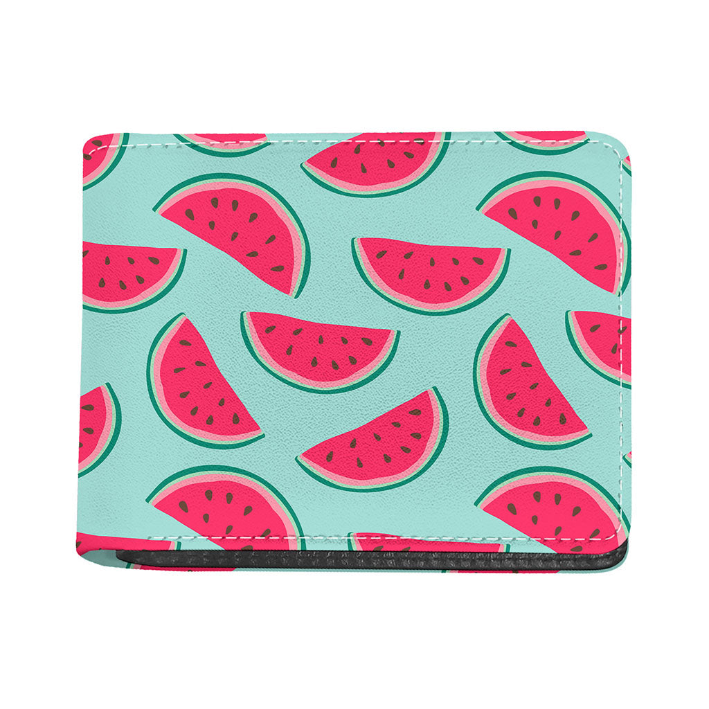 Blue Cute Watermelon Pattern Print Bifold Wallet