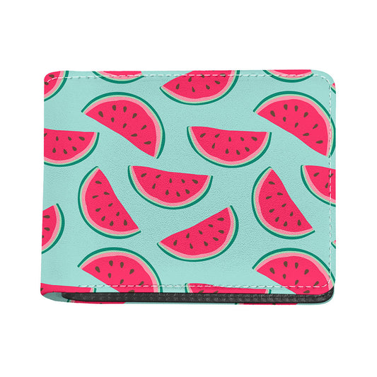 Blue Cute Watermelon Pattern Print Bifold Wallet