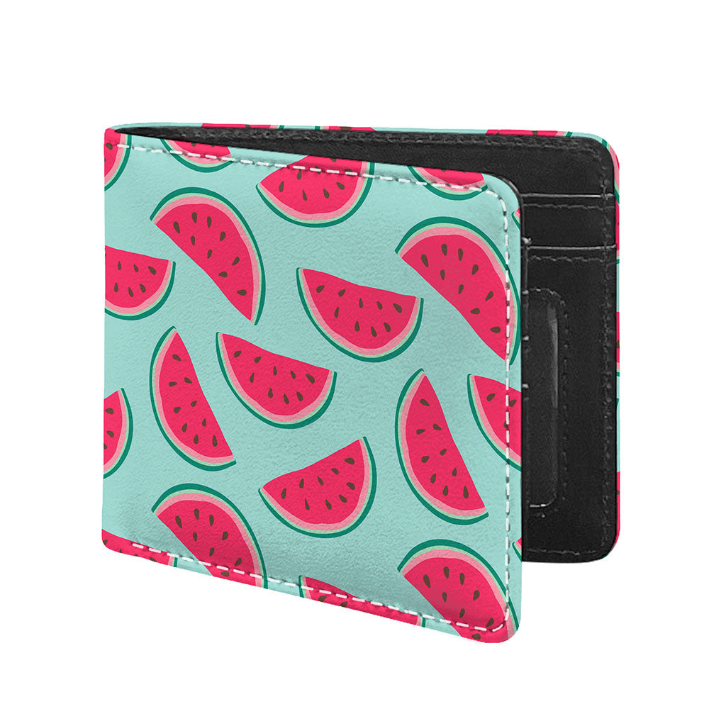 Blue Cute Watermelon Pattern Print Bifold Wallet